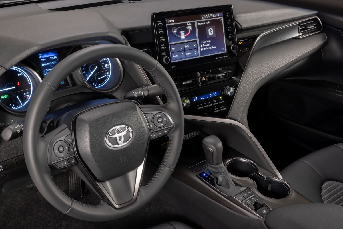 Interior of the 2023 Toyota Camry in black