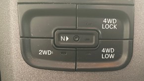 The four-wheel-drive controls in a ram rebel