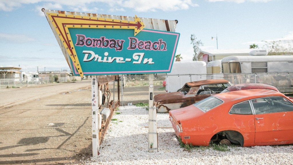 Abandoned cars at drive-in theater near Salton Sea, which has lithium to power EVs and reduce dependency on China