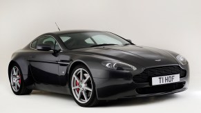 Silver Aston Martin V8 Vantage, one of the most attainable supecars and/or exotic cars in the world