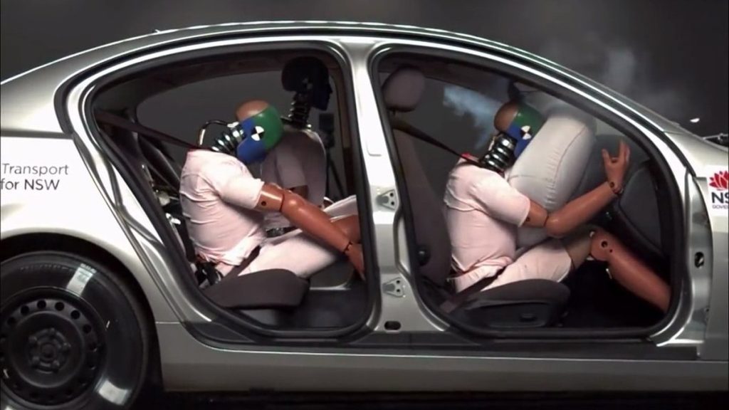 The violent nature of this crash test could certainly lead to headaches after car accidents.