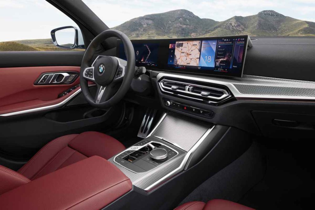 Dashboard and front seats in 2023 BMW 3 Series, highlighting its release date and price