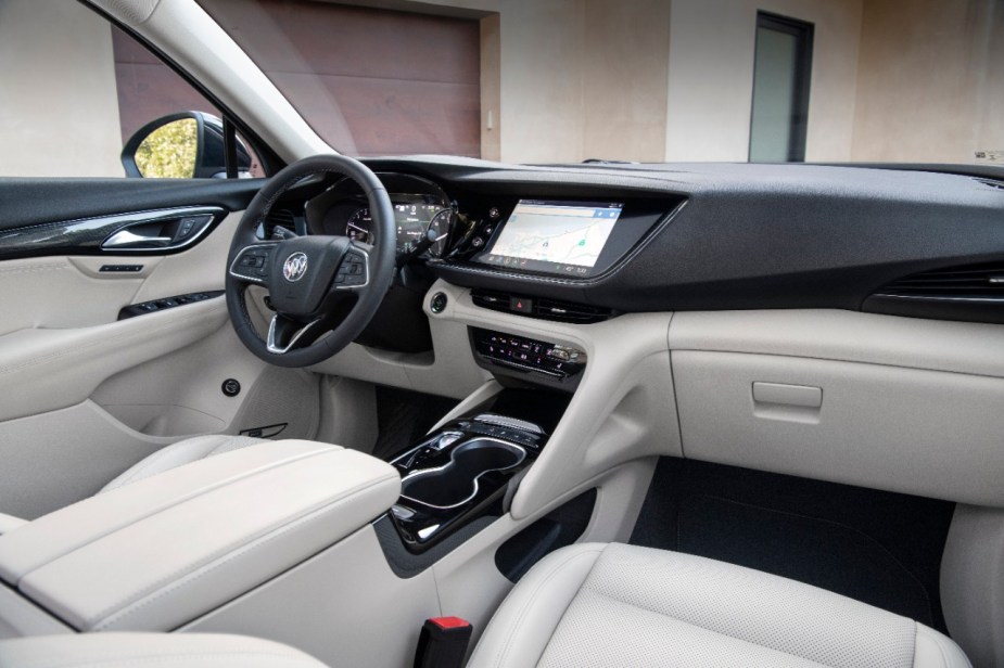 Dashboard and front seats in 2023 Buick Envision, highlighting its release date and price