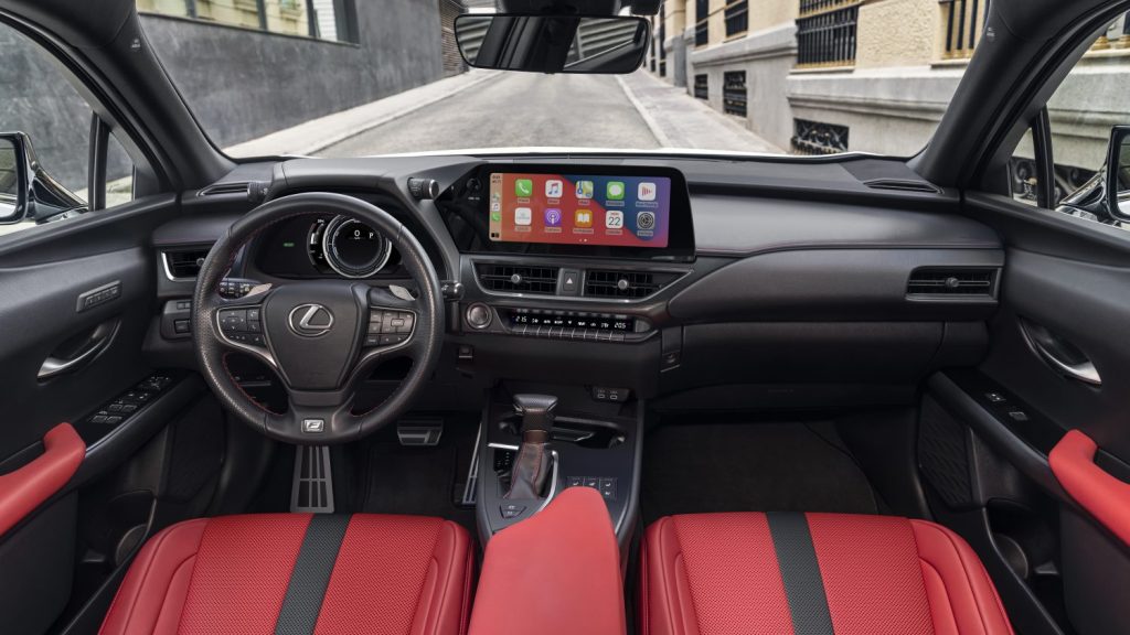 Dashboard and front seats in 2023 Lexus UX, highlighting its release date and price