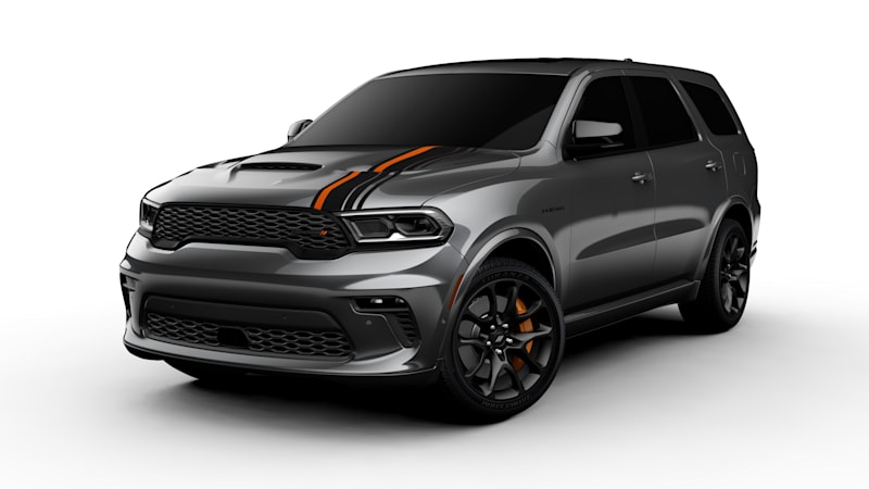 A gray 2022 Dodge Durango RT against a white background.