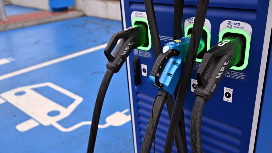 An EV Charging Station that works for lots of different electric vehicles