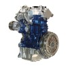 Ford 1.0-liter Ecoboost three cylinder engine with chrome pieces and blue painted engine block