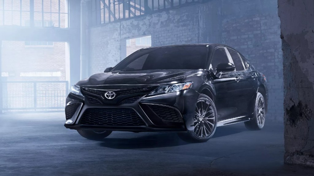 Front angle view of black 2022 Toyota Camry