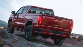 A red 2022 GMC Sierra 1500 AT4X