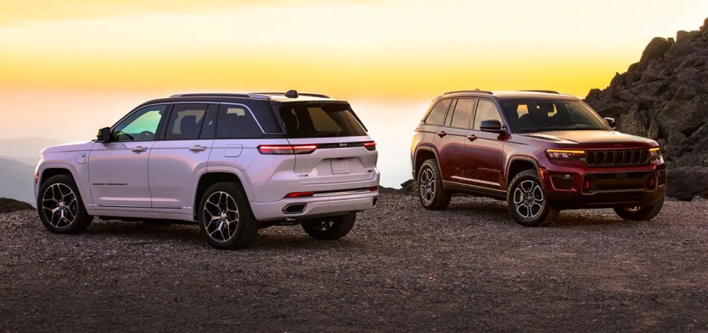 Two 2022 Jeep Grand Cherokee L models with three rows and one luxurious but lacking interior