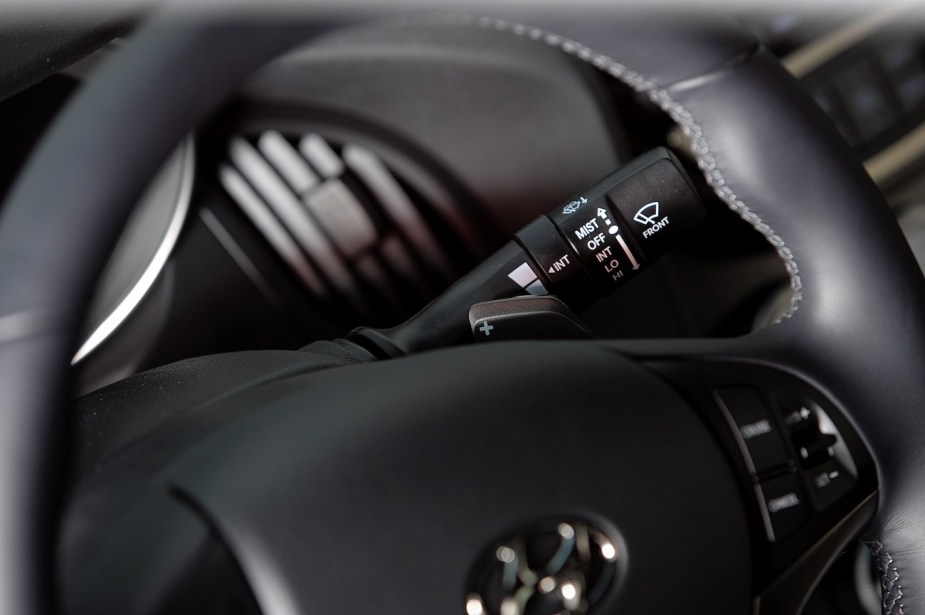 2016 Genesis Coupe close up steering wheel