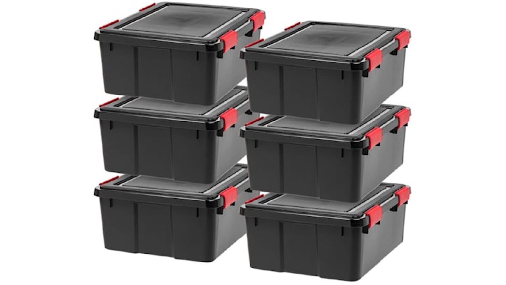 Iris weather tight storage containers in black