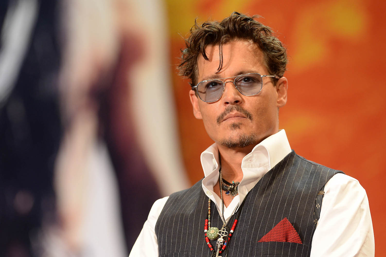 Johnny Depp on the red carpet for a movie premier.