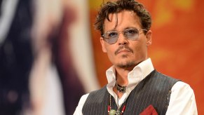 Johnny Depp on the red carpet for a movie premier.