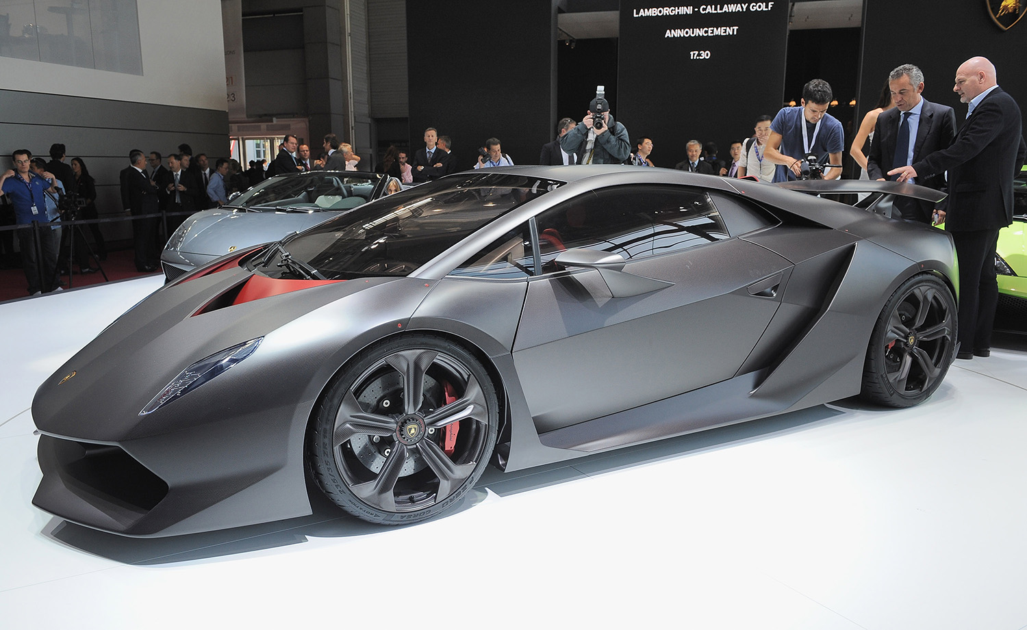 Lamborghini Sesto Elemento, one of the brand's most expensive cars, on display at 2010 Paris motor show