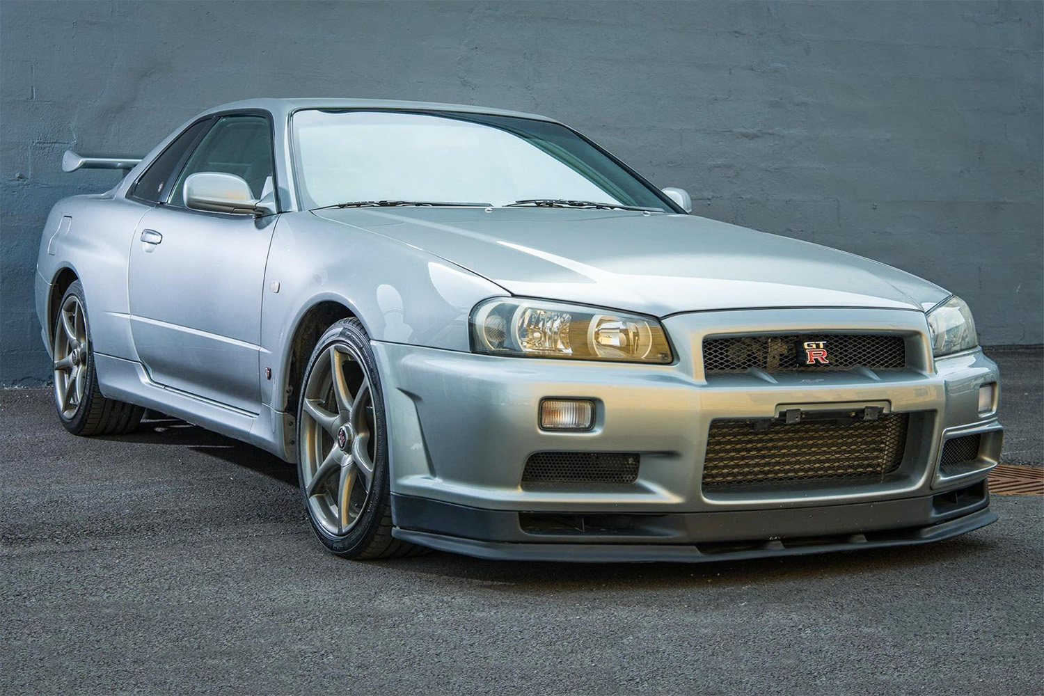 Front 3/4 view of Left Hand Drive Converted Nissan Skyline R34 GT-R 