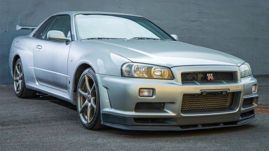 Front 3/4 view of Left Hand Drive Converted Nissan Skyline R34 GT-R