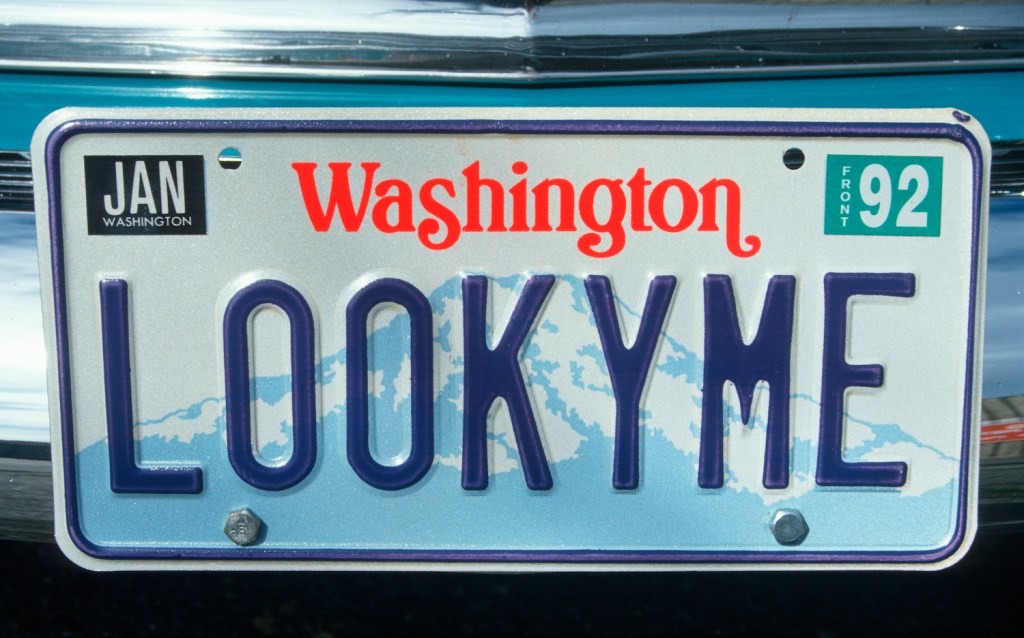 Vanity License Plate in Washington state