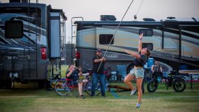 An RV park campground for those attending the Stagecoach Country Music Festival in Indio, California