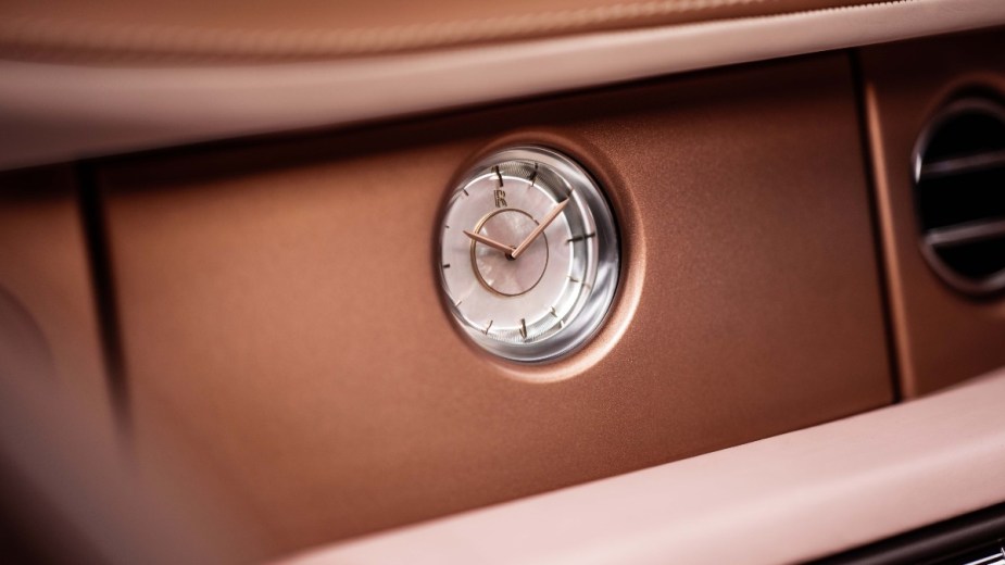 the luxurious mother-of-pearl centerpiece found in the rolls-royce boat tail
