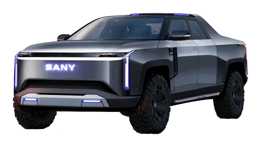 Sany Group, Chinese crane and excavator maker, is making a battery electric truck. Does this pickup look interesting?