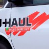 the uhaul logo on one of the famous trucks