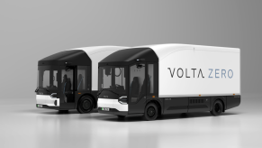 Two Volta commercial electric trucks