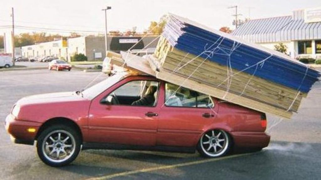 This Weighed Down Car is ruined from all the weight.