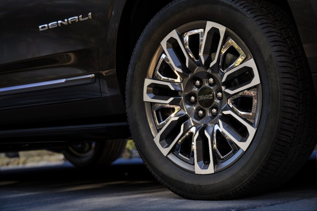 Wheel on 2023 GMC Yukon Denali Ultimate, highlighting its release date and price