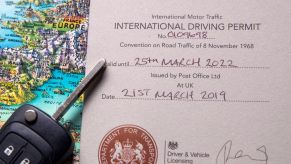 An International Driving Permit issued by the Post Office for U.K. drivers after the country leaves the E.U. in the wake of Brexit