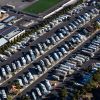 An overhead shot of a luxury RV park in Boulder City Parkway within Las Vegas, Nevada