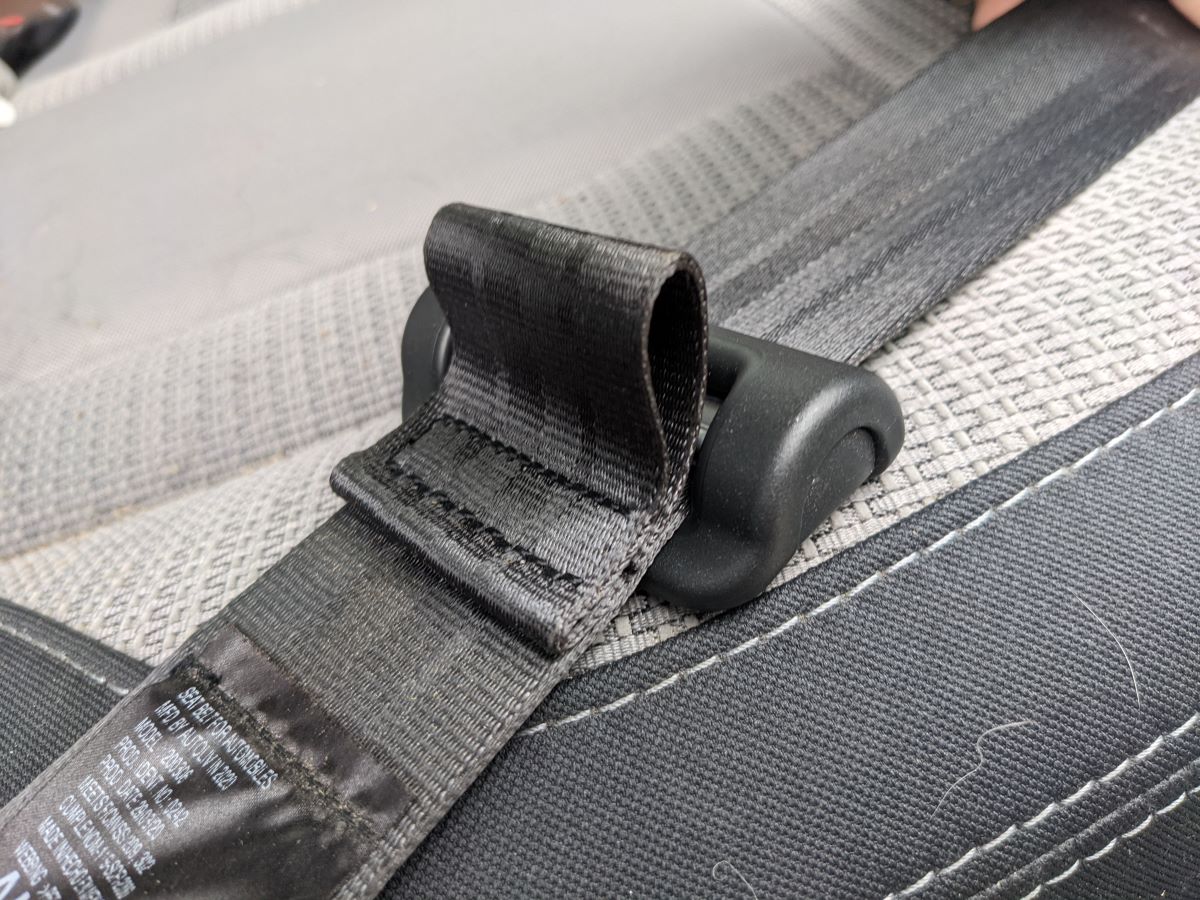 The energy management loop on a Subaru Outback seat belt
