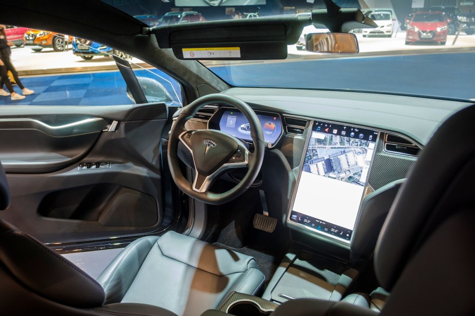 Interior on a Tesla Model X.
