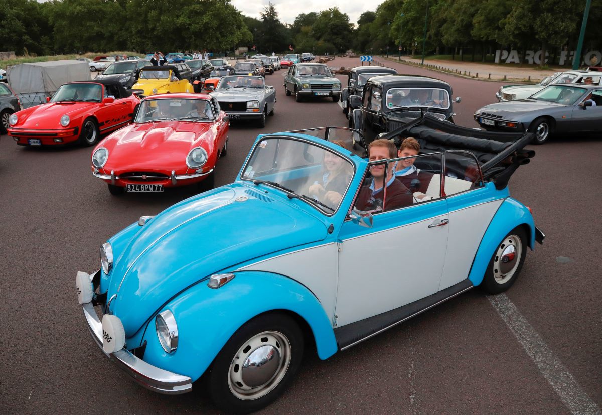 Small blue vintage VW Beetle Convertible, one of the worst used summer convertibles
