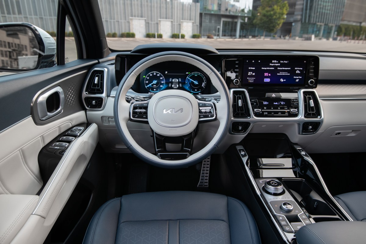 The Kia Sorento interior is one of the best, and roomier than the RAV4 Prime's. 
