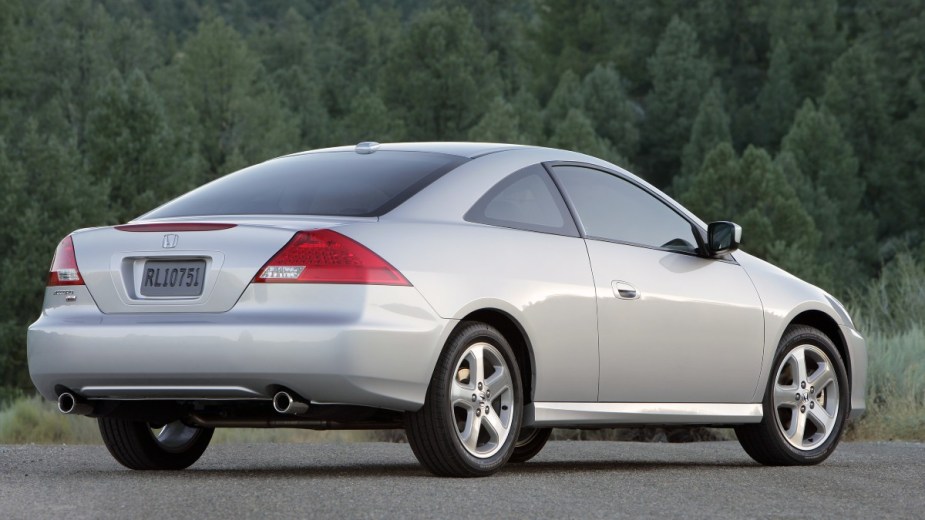 a silver 2006 honda ex l v6 coupe, a fast coupe that can hit 60 mph in 5.7 seconds