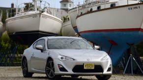 A front corner view of the 2013 Scion FRS
