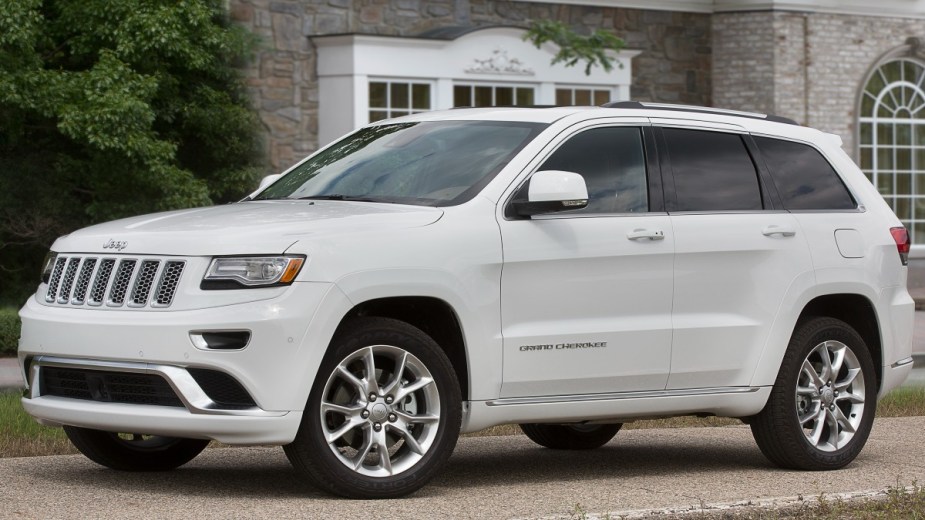 White 2016 Jeep Grand Cherokee, one of the models affected by the Diesel Emissions Survey