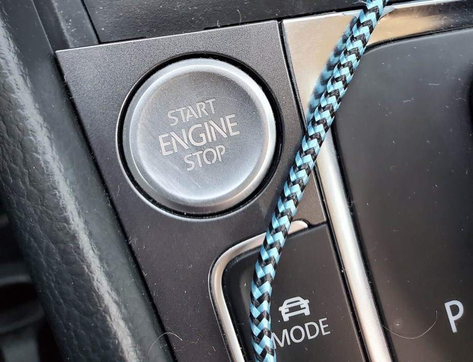 2016 Volkswagen e-golf electric vehicle EV engine start button