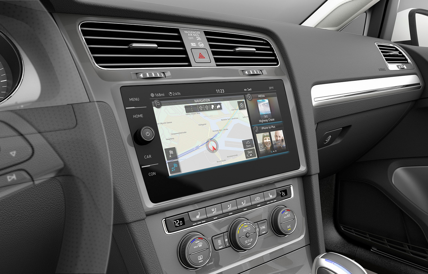 2016 Volkswagen e-golf electric vehicle EV infotainment screen