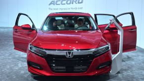 The 2018 Honda Accord premiering at the 2017 Los Angeles Auto Show in California