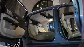 the interior of the lincoln continental 80th anniversary coach door edition, a luxurious interior accessed by a suicide door