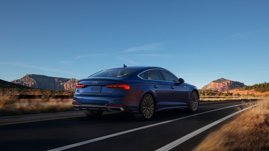 a 2020 audi a5 sportback, the 2022 model is a carryover model and is the cheapest compact luxury fastback