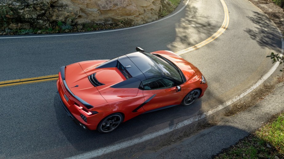 an orange 2020 chevrolet corvette, a comfortable and surprising road trip worthy sports car
