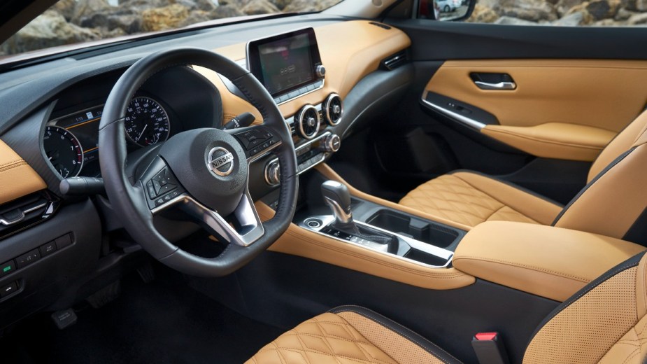 the upscale and refined cabin of a 2020 nissan sentra, a great choice for shoppers who want a reliable used car