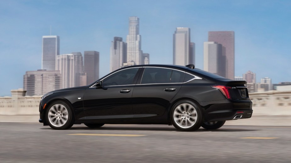 a 2021 cadillac ct5, the 2022 is a carryover model is now consider the cheapest luxury compact sedan of 2022