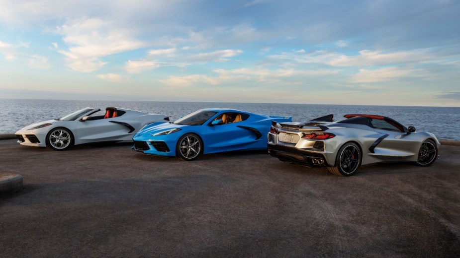 three different chevrolet corvette models, each offers drivers some outstanding resale value