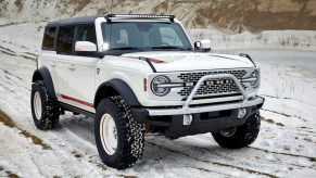 The 2021 Ford Bronco Pope Francis Center First Edition in the snow