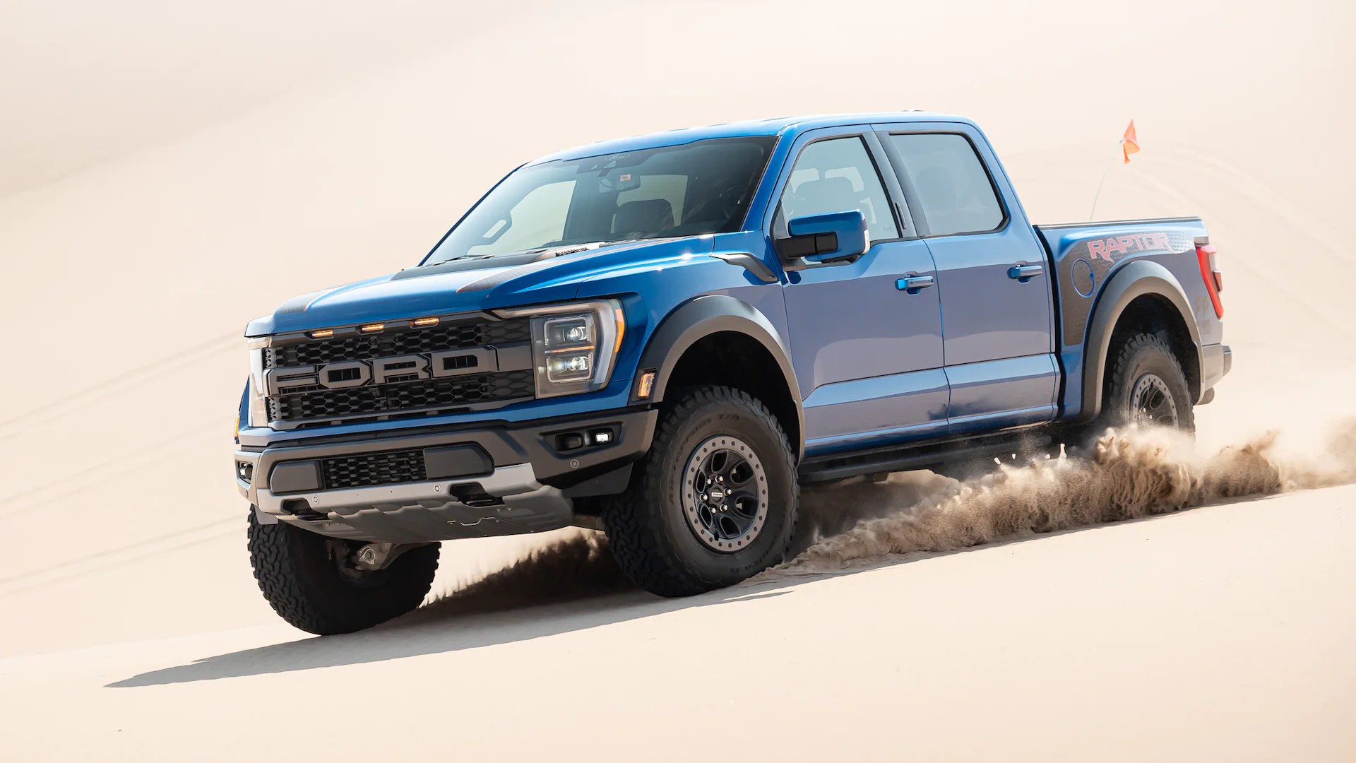 2021 Ford F-150 Raptor in the sand