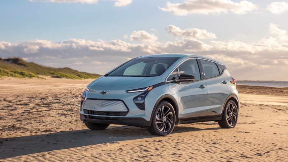 a stylish and comfortable chevrolet bolt ev, an electric car